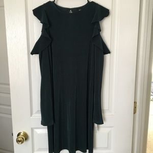 NWT green ruffle sleeve dress